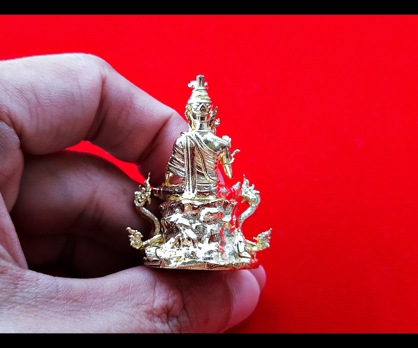 รูปหล่อ พ่อปู่ฤาษี พญานาค(ครูอาจารย์ของเหล่าสายพญานาค) เนื้อชุบทอง(ขนาดเล็กพกพา) ปี2564 - (เข้าพิธีบวงสรวงแล้ว) #รับประกันแท้