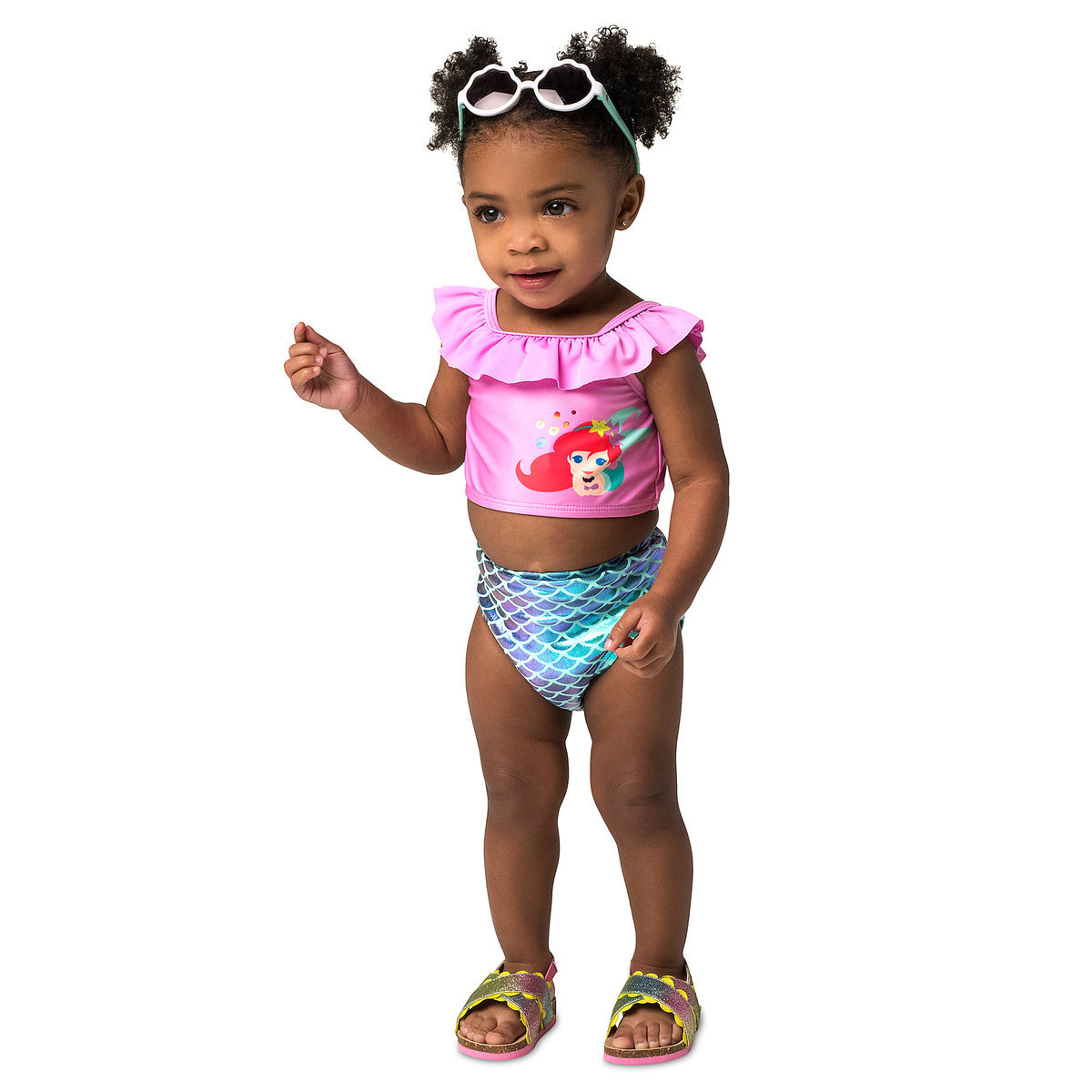 ชุดว่ายน้ำแบบทูพีซป้องกันรังสี UV สำหรับทารกและเด็กเล็ก Disney Two-Piece Swimsuit for Baby (Ariel The Little Mermaid)
