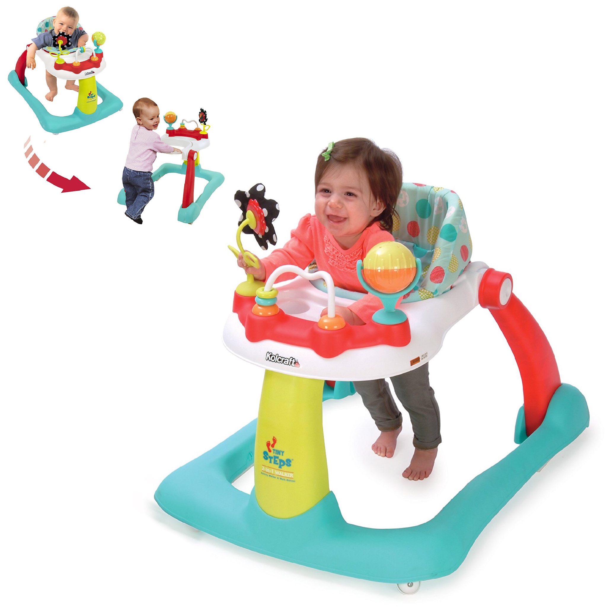 รถกิจกรรมหัดเดินเอนกประสงค์ Kolcraft Tiny Steps 2-in-1 Activity Walker (Jubilee)