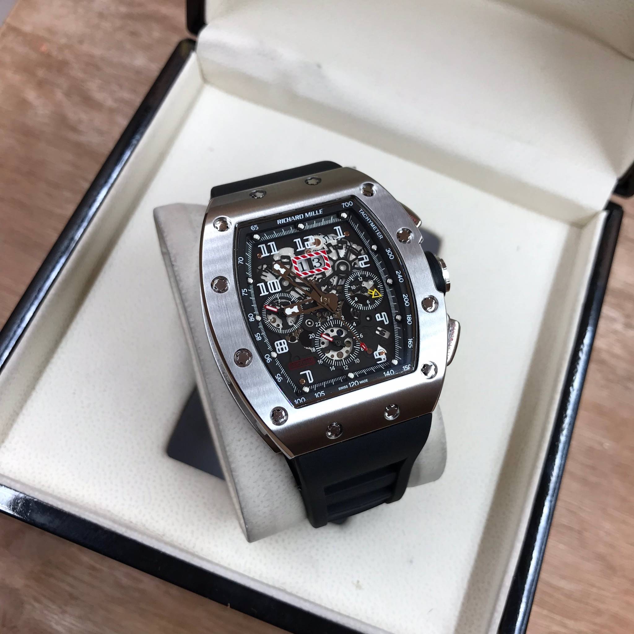 นาฬิกา Richard Mille RM11-FM Silver black - งานเกรด Mirror Swiss