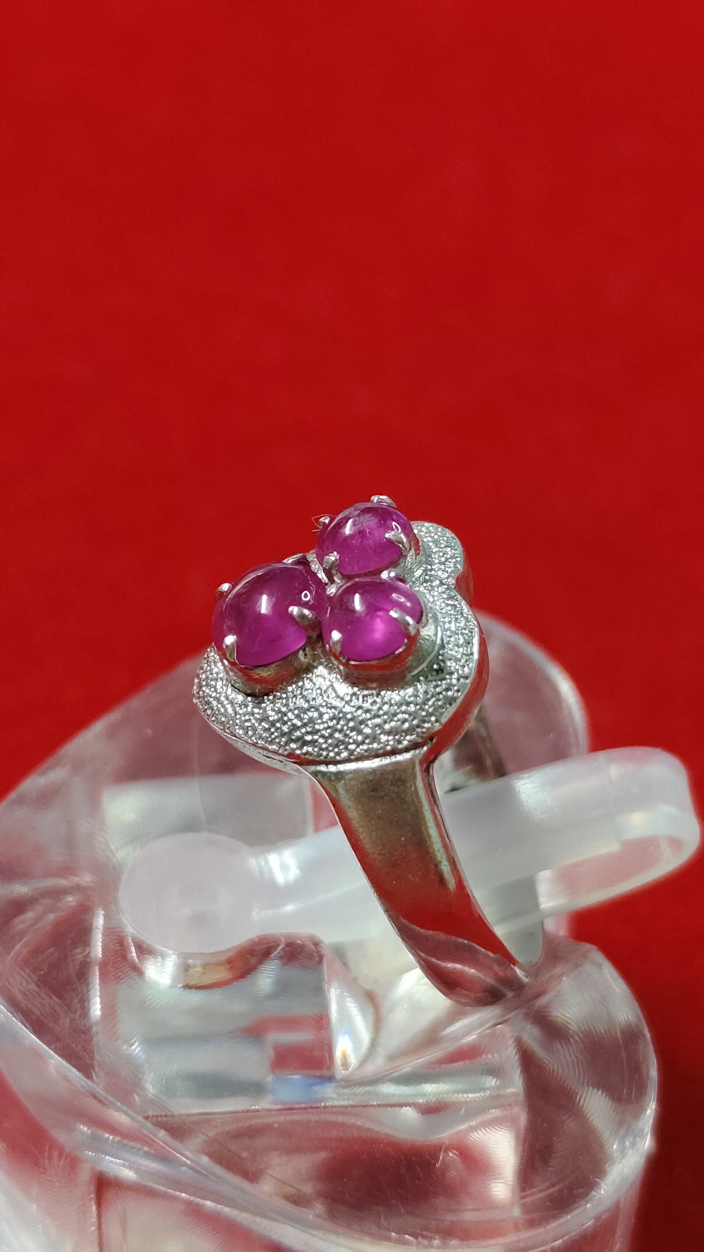 #แหวนทับทิมเนื้อแก้ว รหัสR-0061