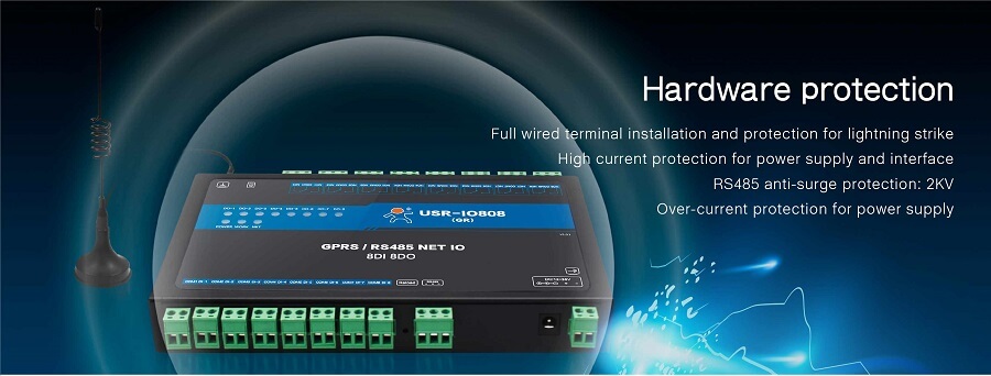 USR-IO808-EWR 8-Way Ethernet/WIFI Network IO Controller