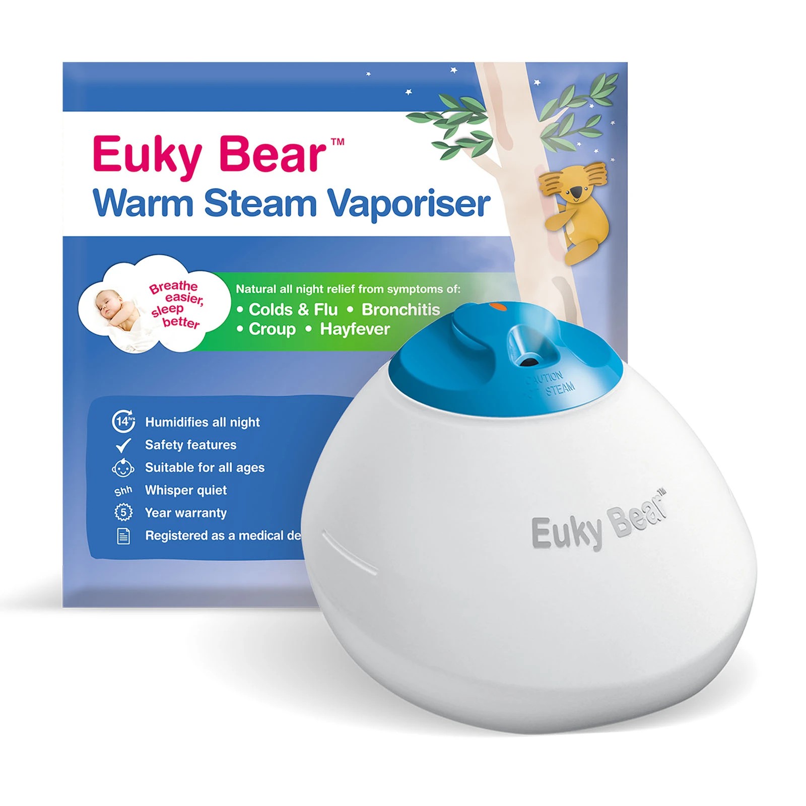 เครื่องสร้างความชื้นและพ่นไอระเหย Euky Bear Warm Steam Vaporiser