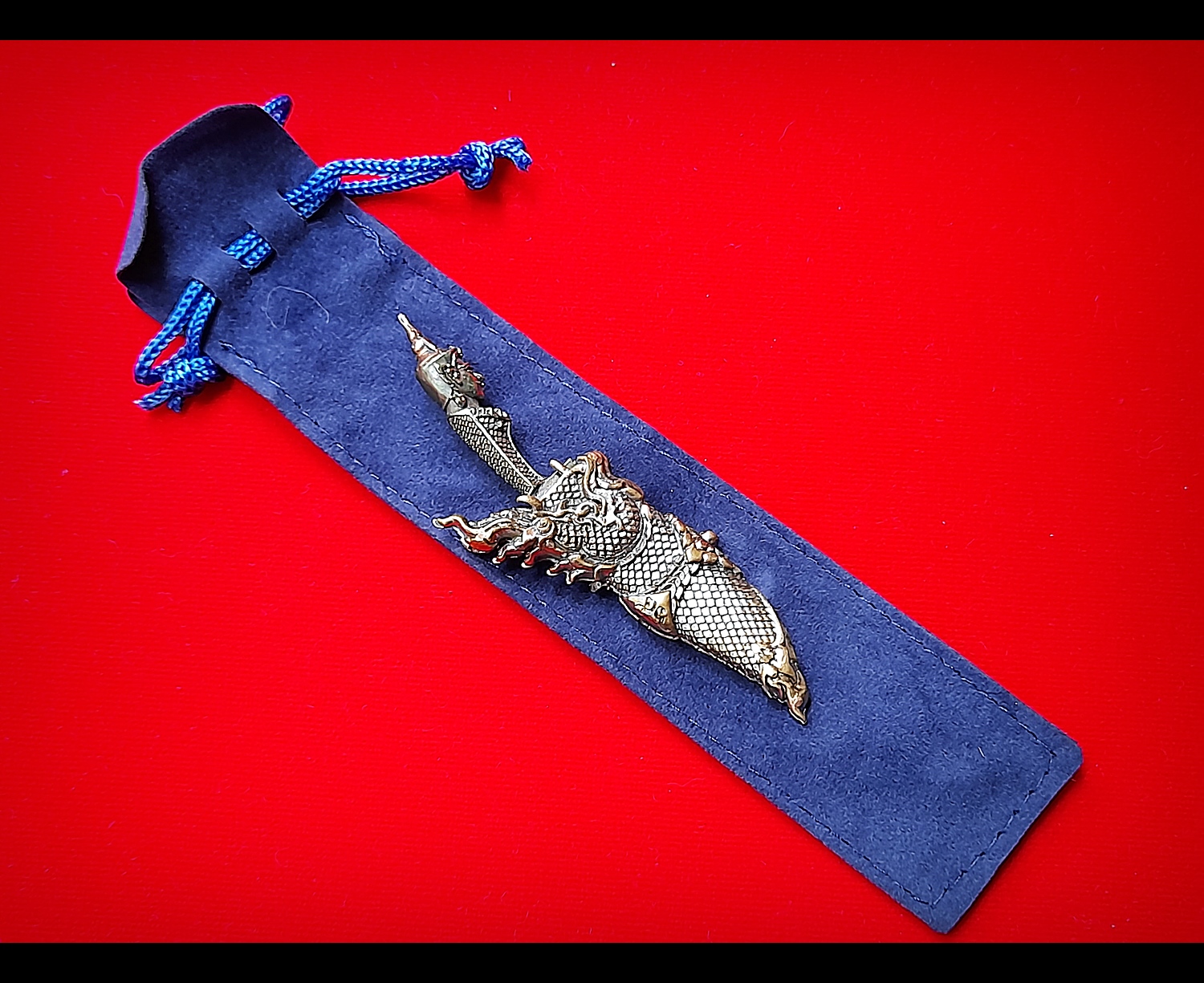 มีดหมอท้าววิรูปักษ์ (ท้าววิรูปักษ์ เทวดาผู้เป็นใหญปกครองพญานาค) หล่อนำฤกษ์ เนื้อสัตตะโลหะ (พิเศษ(เฉพาะหล่อนำฤกษ์)) ปี2564 #รับประกันแท้ - หลวงพ่อหนุน วัดพุทธโมกข์