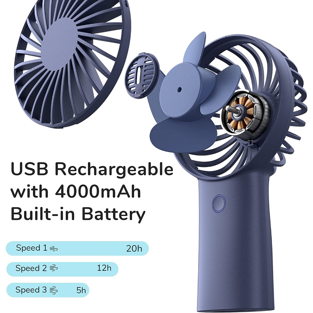 Xiaomi Jisulife พัดลมพกพาขนาดเล็ก F2B Handheld Mini USB Fan