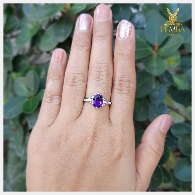 แหวนอเมทิสต์แท้ อัญมณีสีม่วงสดสวย เพิ่มเสน่ห์บนนิ้ว