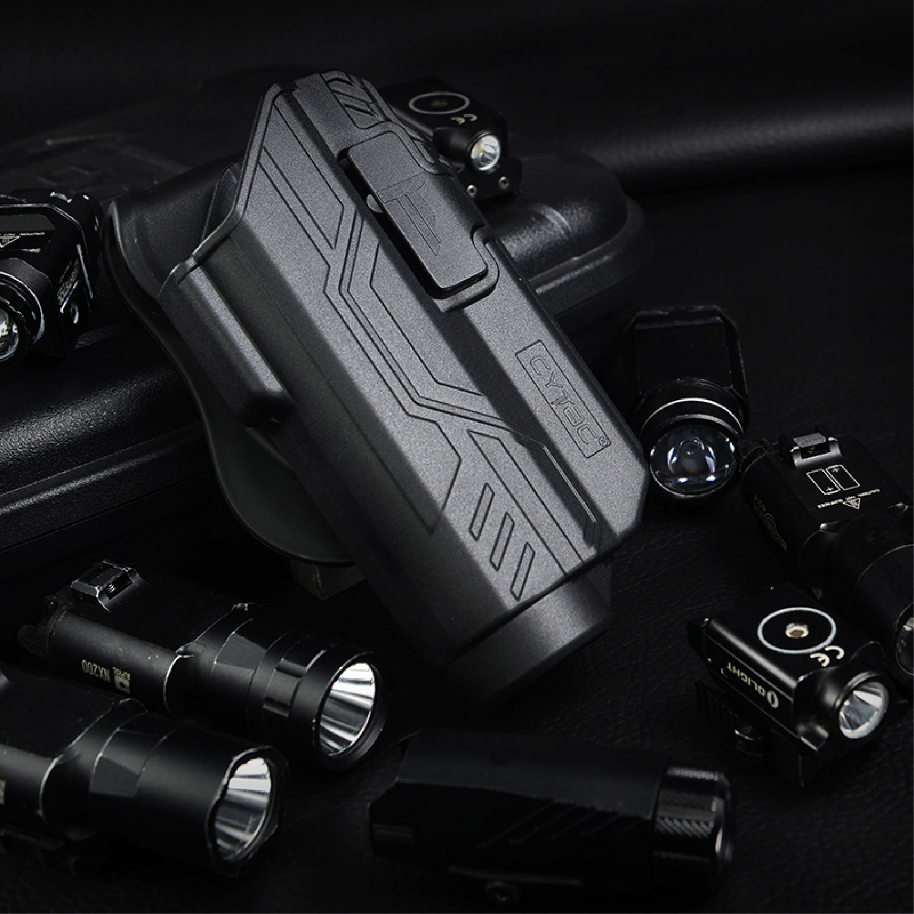 CYTAC thailand ซองพกนอก GLOCK 19 ติดไฟฉาย สามารถใช้กับไฟฉายหลายชนิด (ปลดล็อคนิ้วชี้)