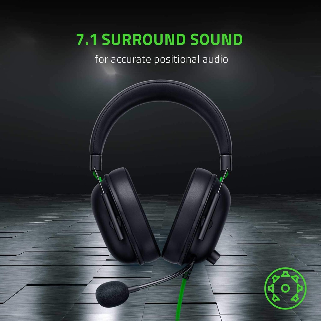Headset Razer BlackShark V2 X Gaming 7.1 Surround Sound Capable - 50mm Drivers - for PC, PS4 #หูฟังเกมมิ่ง