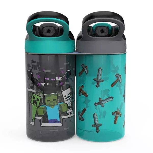 กระติกน้ำพร้อมหลอดดื่มสำหรับเด็ก Zak! Minecraft 16 Oz. Water Bottle (2-Pack)