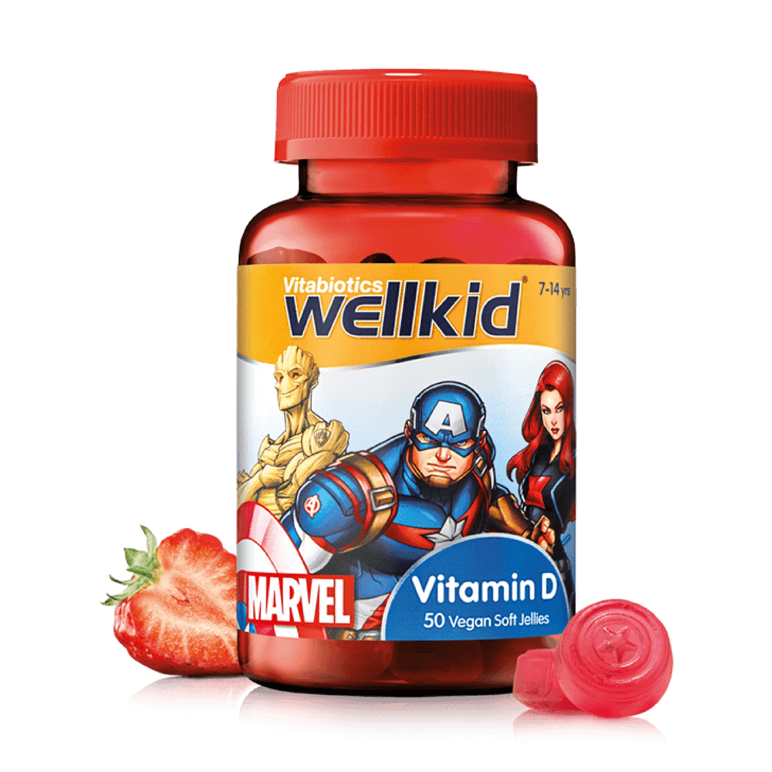 วิตามิน D ชนิดกัมมี่สำหรับเด็กโต Vitabioics Wellkid Marvel Vitamin D