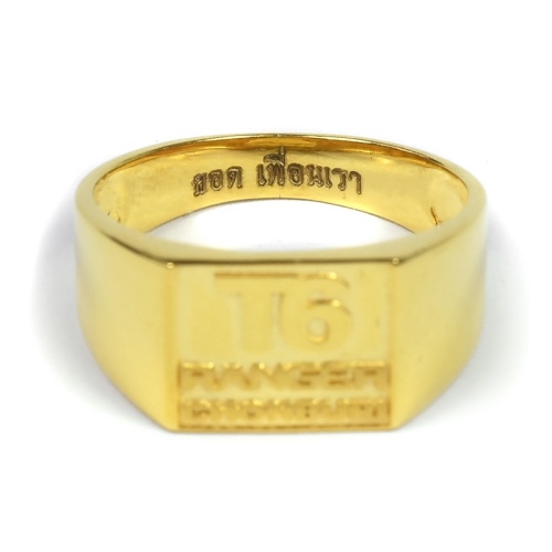 Man Ring แหวนกลุ่ม T6 Ranger Chonburi ทองคำหนัก 7.682 กรัม หน้าแหวน 10.09 มิล พร้อมเลเซอร์ที่ท้องแหวน ขนาดแหวน 63