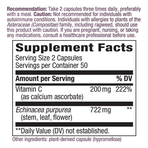 วิตามินเสริมภูมิคุ้มกันสำหรับเด็กโตและผู้ใหญ่ Nature's Way Premium Blend Echinacea & Vitamin C