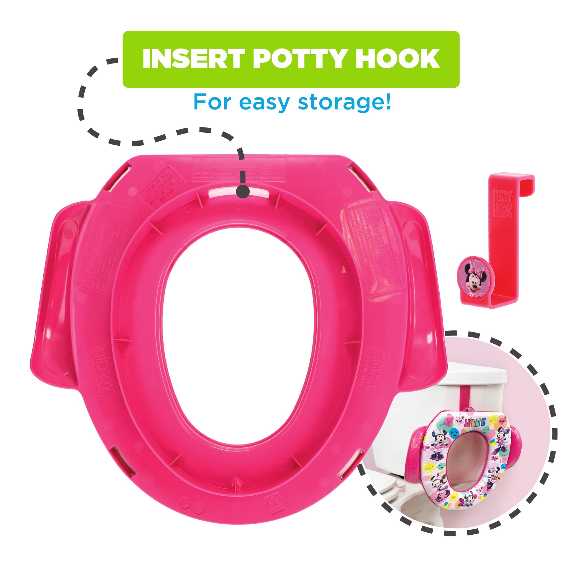 อุปกรณ์รองนั่งชักโครกสำหรับเด็ก Ginsey Minne Mouse "Pop Attitude" Soft Potty Seat