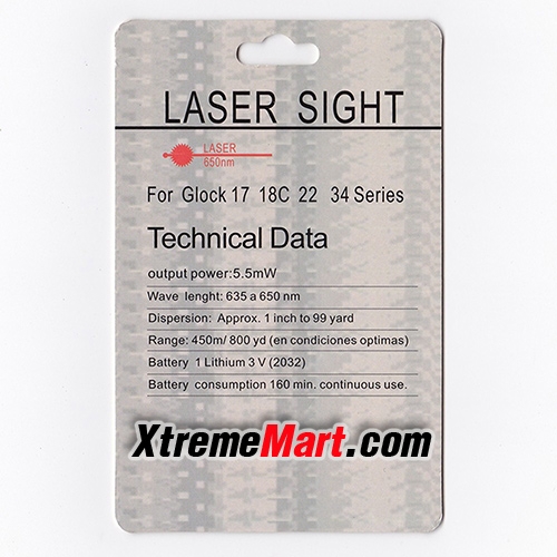 เลเซอร์ติดปืน Tactical Compact Pistol Hand Gun Red Laser Sight for Glock 17 18C 22 34 Series Low Base Mount