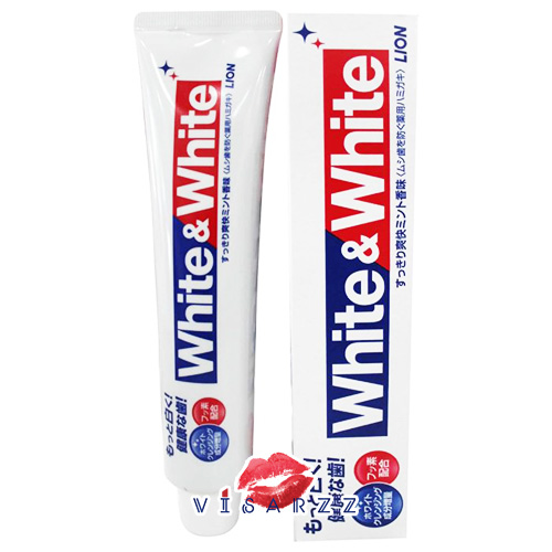 Lion White & White Toothpaste 150g ยาสีฟันช่วยให้ฟันขาวสะอาด เพื่อสุขภาพของเหงือกและฟัน กลิ่น Fresh Mint หอมสะอาดสดชื่น
