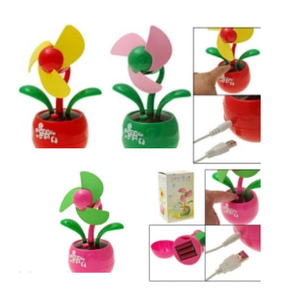 พัดลมมินิ รูปดอกไม้ แฟนซี หลากสี, Mini Apple Flower USB