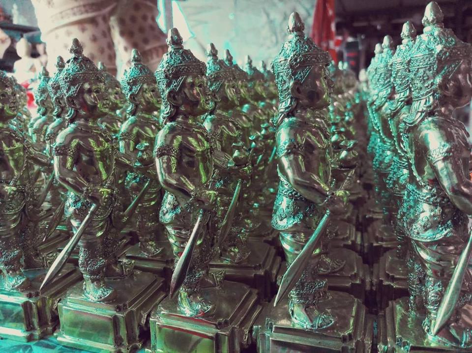 กุมารเทพ กุมาร-กุมารี หัวแก้ว-หัวแหวน เนื้อโลหะทองเหลืองขัดเงา (สูง6นิ้ว กว้าง2นิ้ว) หลวงพ่อหนุน วัดพุทธโมกข์ ปลุกเสก