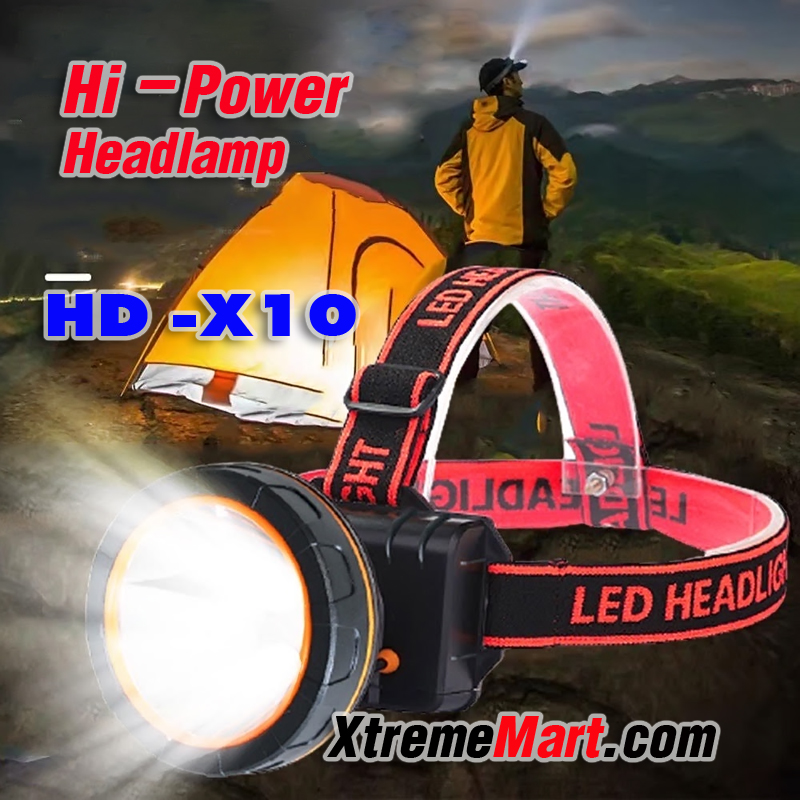 ไฟฉายคาดหัว Black-Tank HD-X10 หลอด LED 2000 ลูเมนส์ แสงพุ่ง แรงไกล Rechargable HeadLamp
