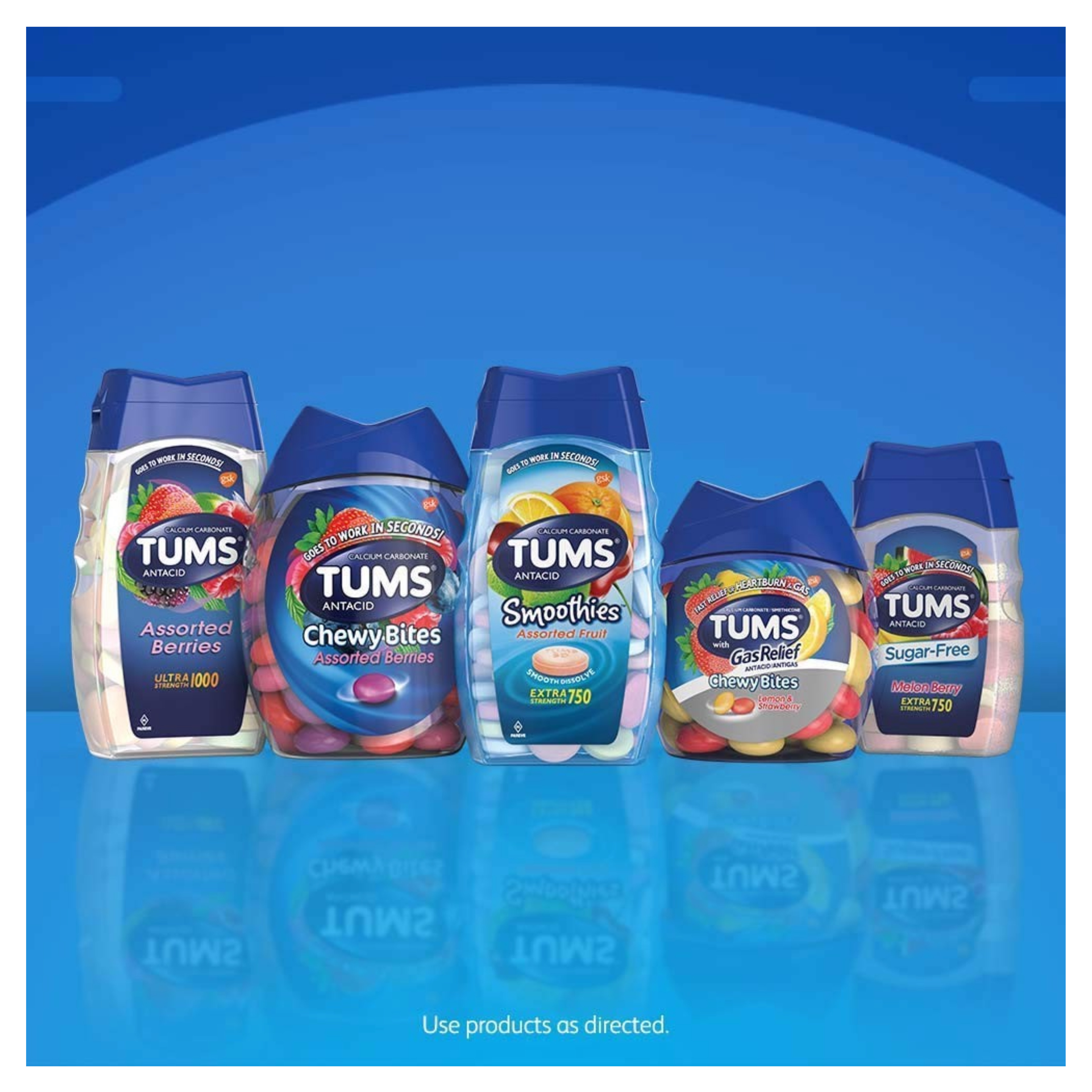เม็ดเคี้ยวบรรเทาอาการกรดไหลย้อน TUMS Antacid Ultra Strength 1000 - Assorted Berries (160 Chewable Tablets)