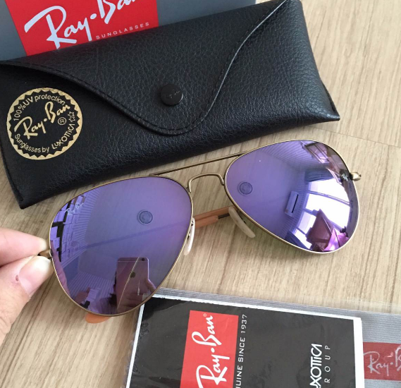 แว่น rb aivator size 58,62 mm สีม่วงเข้ม