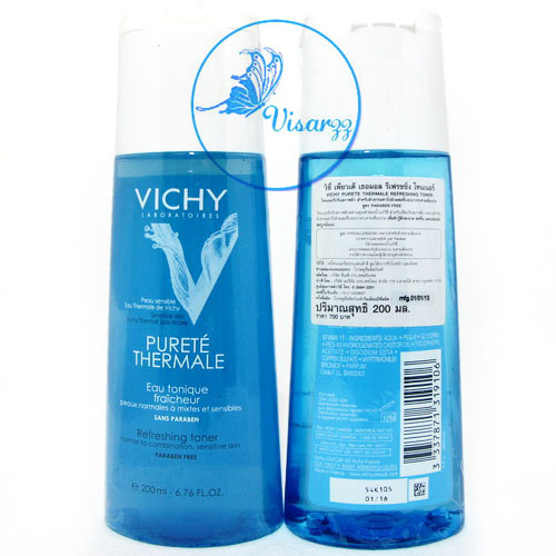 (Exp.03/17) Vichy Purete Thermale Refreshing Toner 200 mL โทนเนอร์ปรับสภาพผิว สำหรับผิวธรรมดาถึงผิวผสมที่บอบบาง แพ้ง่าย