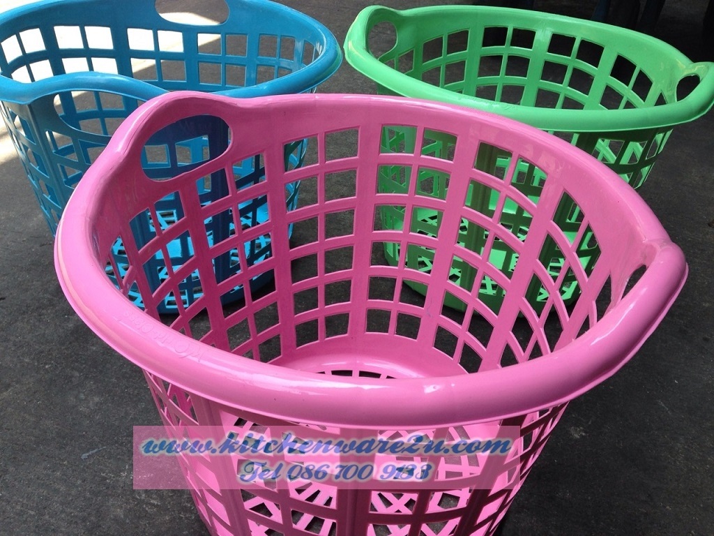 P09727 ตะกร้าผ้า หูข้าง รุ่นอิมเมจ (39*39*30 cm) สีหวาน ดีไซน์ใหม่ (ราคาส่งต่อ 6 โหล: 72 ใบ:เฉลี่ย 225 บต่อโหล)