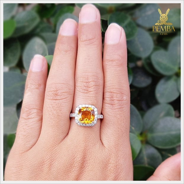 แหวนซิทรินแท้ สีเหลืองทอง ใส่เสริมเพิ่มเสน่ห์บนนิ้วทุกๆ วัน แหวนพลอยแท้