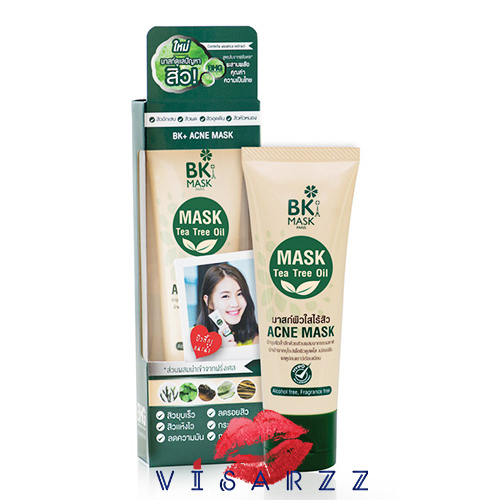 (Exp09/20) BK Acne Mask 35g ผลิตภัณฑ์มาส์กบำรุงผิวหน้าสำหรับผู้มีปัญหาสิว ช่วยแก้ปัญหาสิวบนใบหน้าอย่างตรงจุด แม้ผิวบอบบาง เผยผิวใสไร้สิวได้อย่างมั่นใจ
