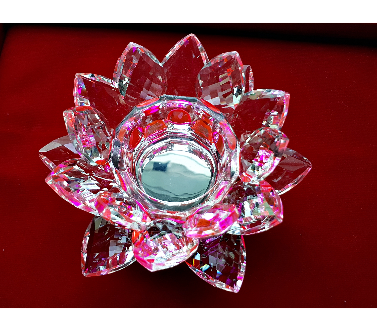 ฐานวางลูกแล้ว ขาตั้งที่วางลูกแก้ว ฐานคริสตัลกลีบดอกบัว2ชั้น คละสีต่างๆ หลากสี หลายขนาด (ขายปลีก ขายส่ง)