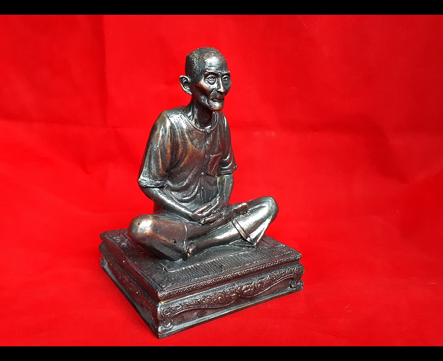 อาแป๊ะ เซียนแปะโรงสี อาจารย์โง้วกิมโคย วัดศาลเจ้า เนื้อโลหะ ขนาดบูชา หน้าตัก 5 นิ้ว ปลุกเสกโดย ครูบากฤษณะ