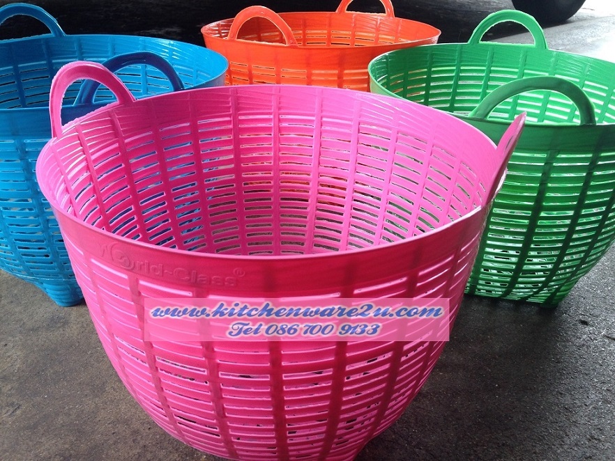P08029 เข่งพลาสติก เบอร์ 7 (26*26*22 cm) สีหวาน ราคาส่งต่อ 16 โหล: 192 ใบ:เฉลี่ย 132 บต่อโหล