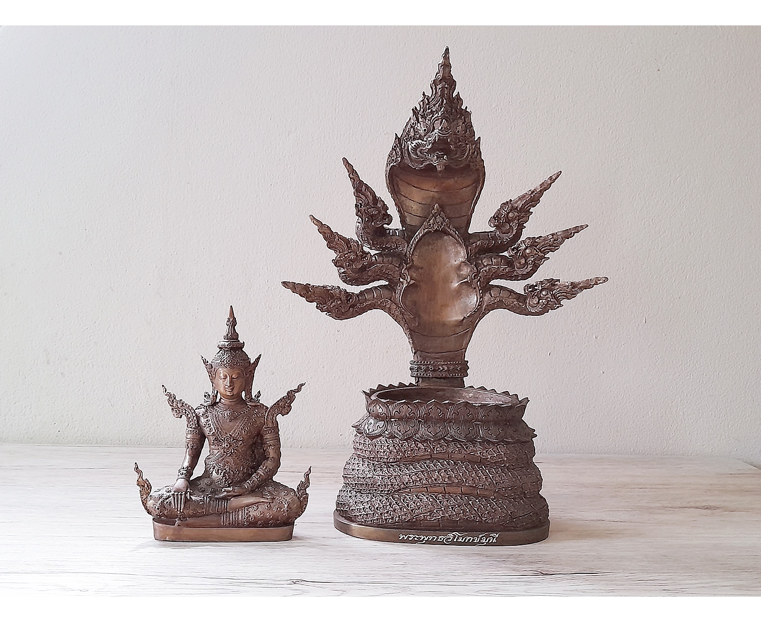 รูปหล่อ พระพุทธรูป สมเด็จองค์ปฐม ทรงเครื่องจักพรรดิ์ ปางพระนาคปรก (พระพุทธวิโมกข์มุนี หน้าตัก 5นิ้ว) ปี2560 #รับประกันแท้ - หลวงพ่อหนุน วัดพุทธโมกข์