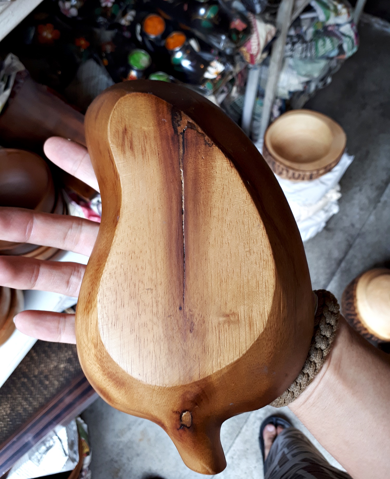 ถ้วย ถาด ไม้ ลายมะม่วง