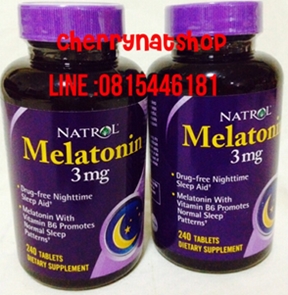 วิตามินช่วยให้นอนหลับง่าย แก้ปัญหาโรคนอนไม่หลับNatrol Melatonin 3 mg จำนวน240Tablets ผสมB6+แคลเซียม
