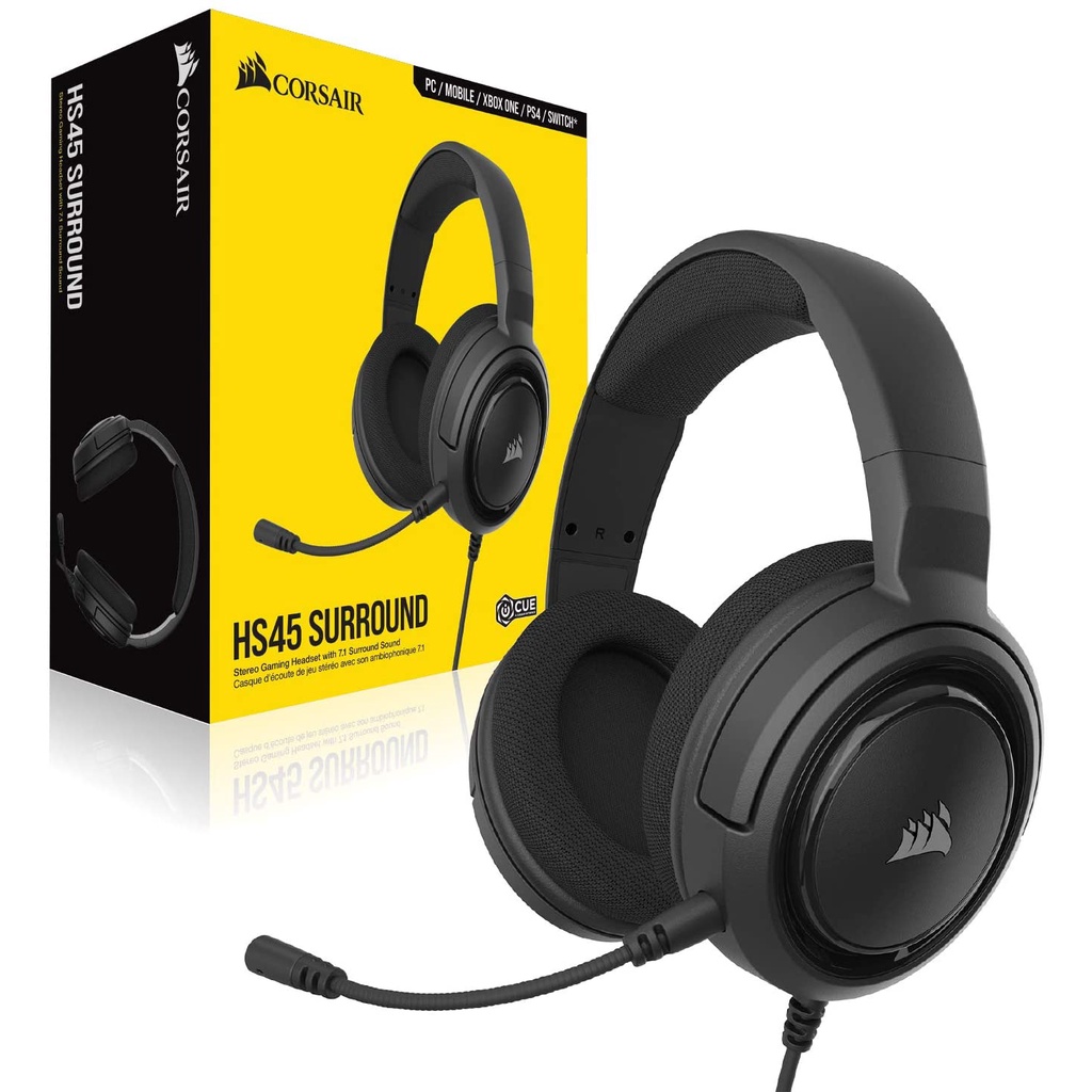 Corsair HS45-7.1 Virtual Surround Sound Gaming Headset CARBON : CA-9011220-AP