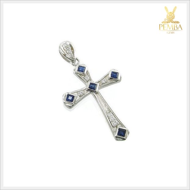 จี้ไพลิน รูปไม้กางเขน