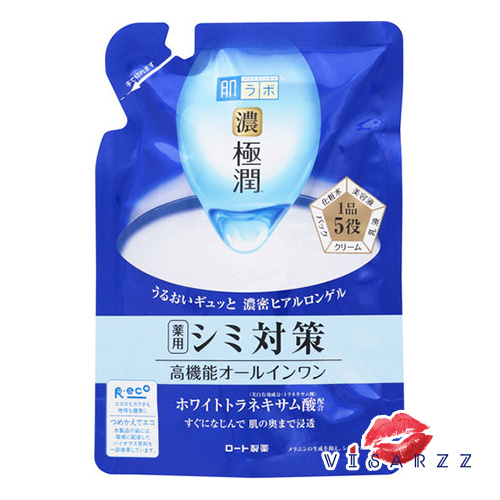 (Refill ซองน้ำเงิน 80g) Hada Labo Whitening Perfect Gel 80g สีเงินแถบชมพู เน้นช่วยปรับผิวขาวและสม่ำเสนอ