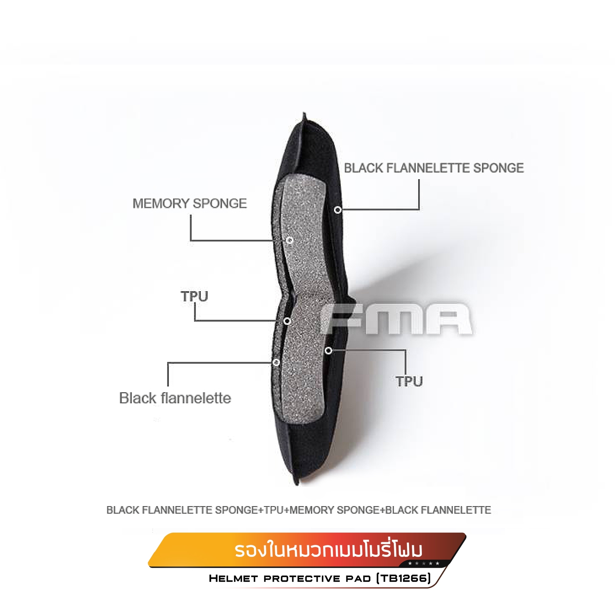 🇹🇭⫸ รองในหมวกเมมโมรี่โฟม ตัวแพง #TB1266