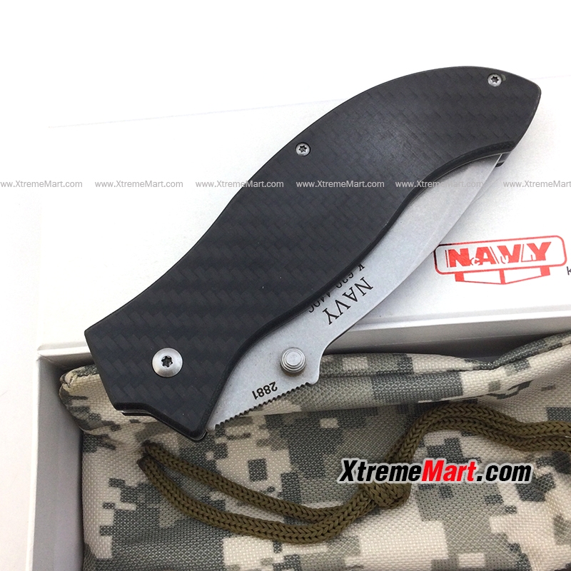 มีดพับ NAVY รุ่น K-630CF Liner Lock 440C stainless steel Folding Knife(Carbon Fiber)