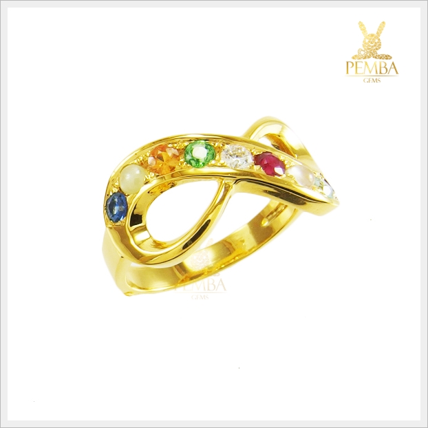 แหวนทองนพเก้าแท้ ทรง Infinity เสริมบารมี มงคลโชคลาภ (สามารถสั่งทำได้ค่ะ)