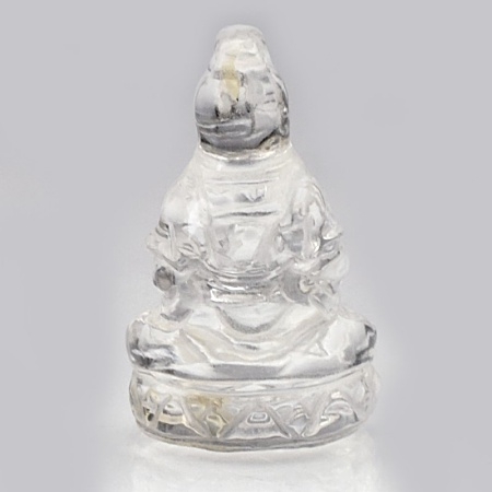 Untreated Natural Quartz Carving Guan Yin พลอยแกะสลักรูปพระแม่กวนอิม น้ำหนัก 11.08 กะรัตสีขาว Colorless สีขาวทั้งองค์