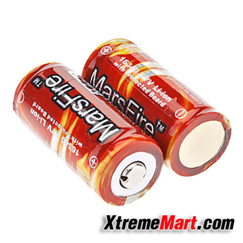 แบตเตอรี่ MarsFire 16340 900mAh 3.7V Protected Li-ion Rechargeable Battery (ราคาต่อก้อน)