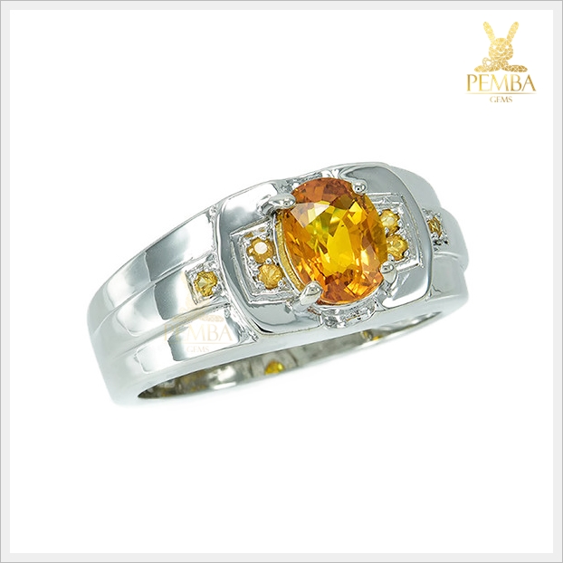 แหวนบุษราคัมแท้ สีน้ำทอง สวยใสไฟดี คัดสรรคุณภาพ แหวนพลอยแท้