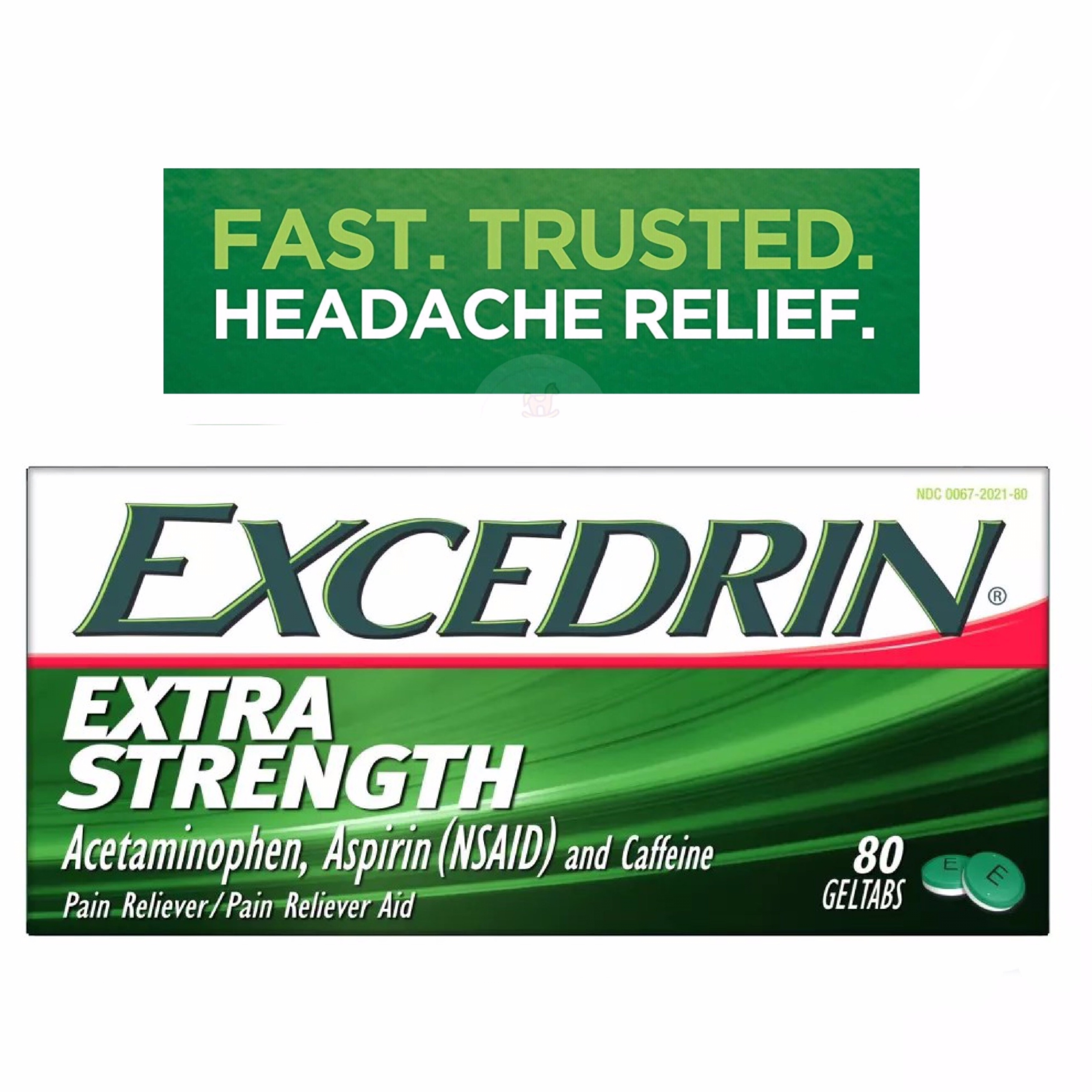 ยาบรรเทาอาการปวดสูตรเข้มข้นชนิดเจลแท็ป gsk Excedrin Extra Strength Geltabs (80 Geltabs)