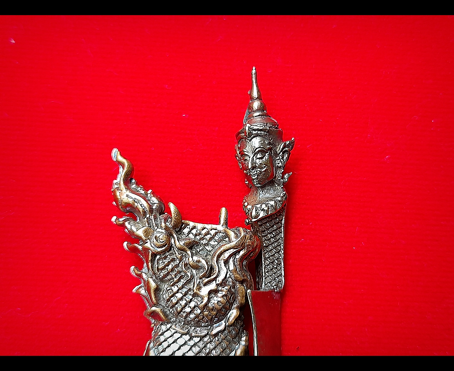 มีดหมอท้าววิรูปักษ์ (ท้าววิรูปักษ์ เทวดาผู้เป็นใหญปกครองพญานาค) หล่อนำฤกษ์ เนื้อสัตตะโลหะ (พิเศษ(เฉพาะหล่อนำฤกษ์)) ปี2564 #รับประกันแท้ - หลวงพ่อหนุน วัดพุทธโมกข์