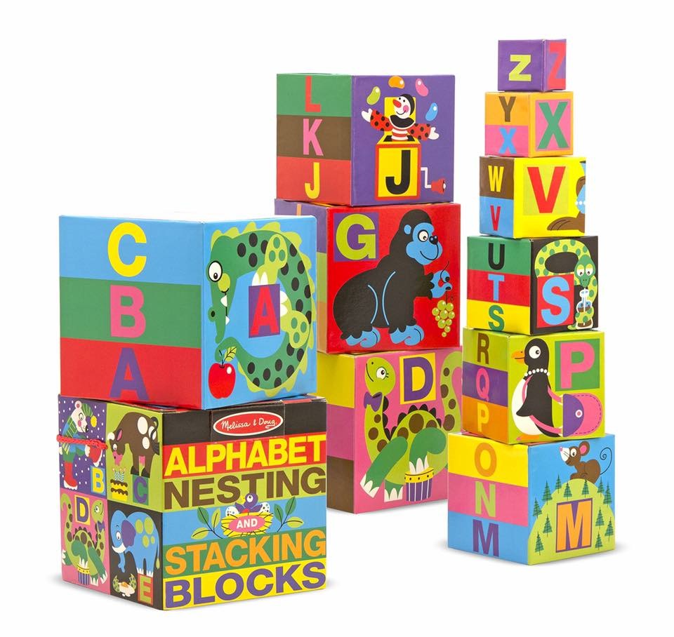 ชุดกล่องกิจกรรมเรียงตั้งสุดน่ารัก Melissa & Doug Nesting & Stacking Blocks (Alphabet)