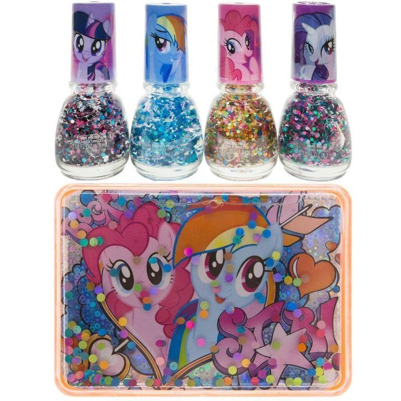 ชุดสีทาเล็บปลอดสารพิษสำหรับเด็ก TownleyGirl My Little Pony Confetti Nail Polish Set with Water Case