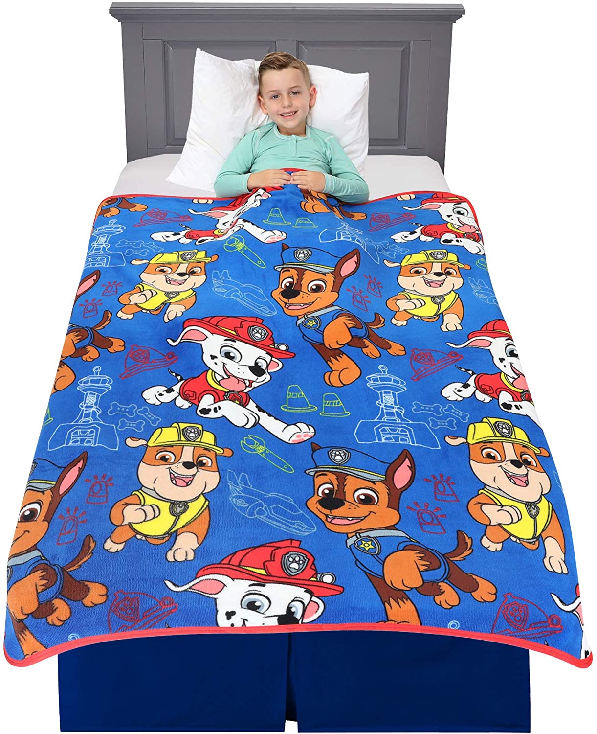 ผ้าห่มนุ่ม Kids Bedding Super Soft Plush Throw - Paw Patrol Blue ขนาด 46" x 60"