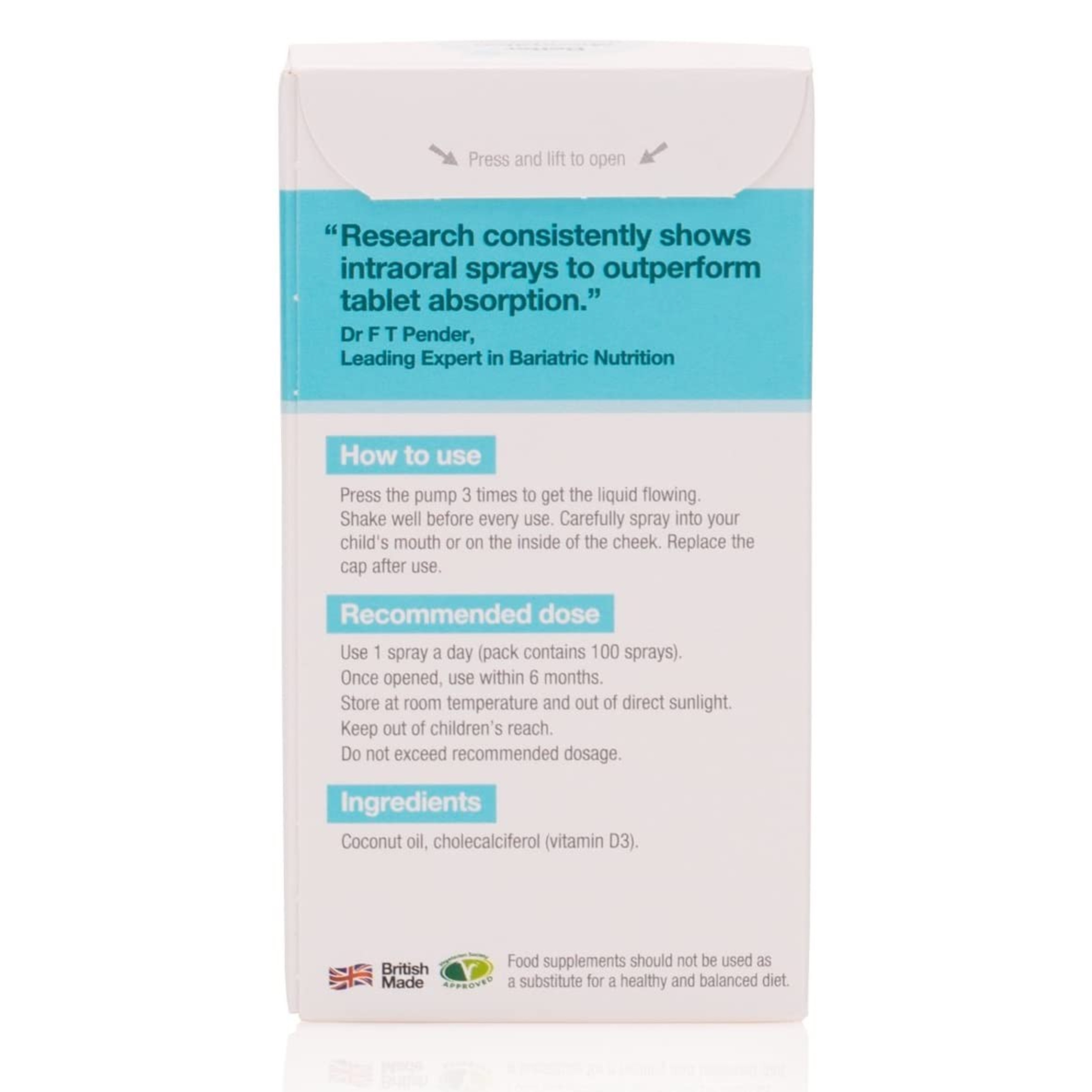 วิตามิน D สำหรับทารกและเด็กเล็กชนิดสเปรย์ BetterYou DLux Infant Vitamin D Oral Spray