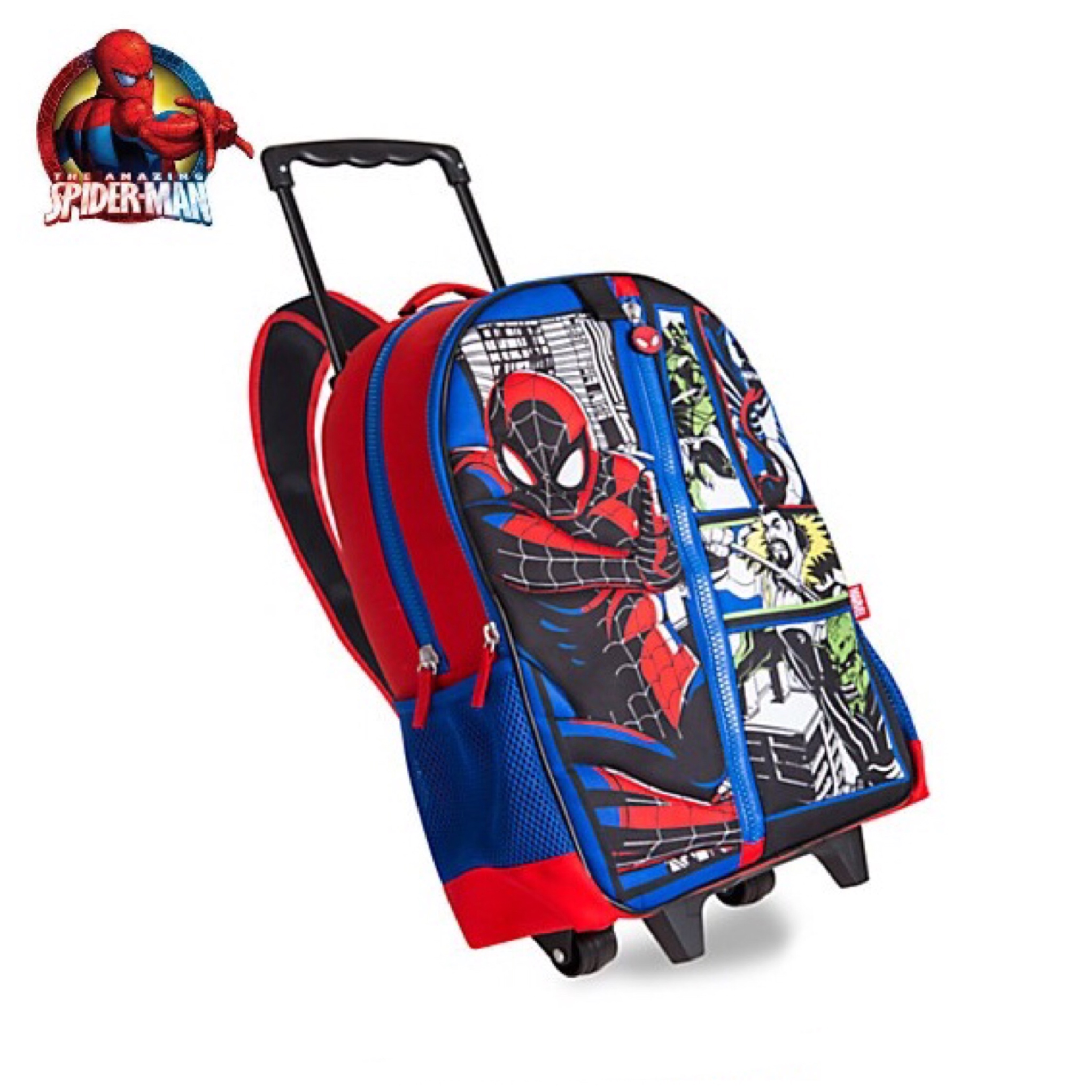 กระเป๋าสะพายพร้อมมือจับและล้อลาก Disney Rolling Backpack (Spider-Man)